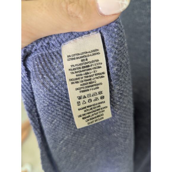 We The Free People Waffle Knit Blue Cowl Neck Asymmetrical Tunic Top Women S - Picture 8 of 10